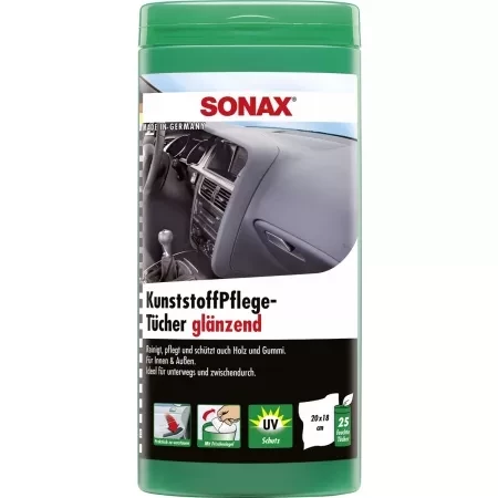 Салфетки для очистки пластика в тубе Sonax 412100